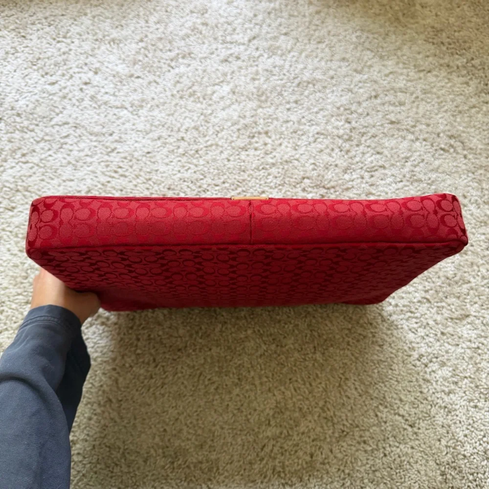 Coach Voyage Signature Padded Laptop Case - Red Canvas - Picture 3 of 13